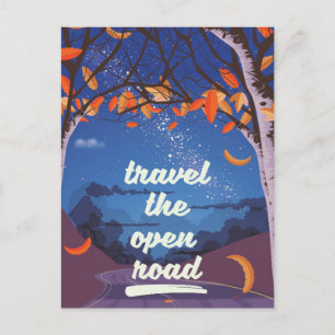 Travel the open road postcard