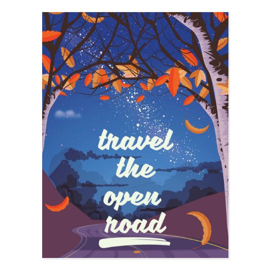 Travel the open road postcard