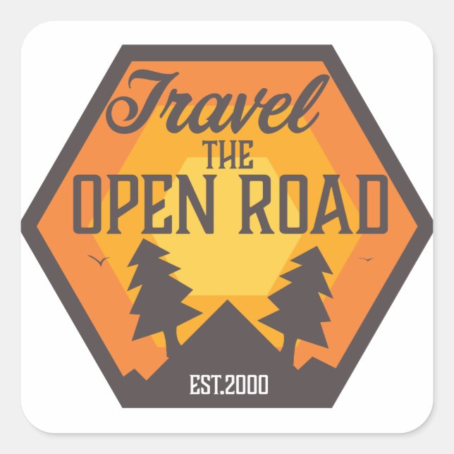Travel the Open road Square Sticker (Front)