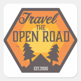 Travel the Open road Square Sticker