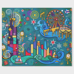 Travel The USA, Allegory of Chicago Wrapping Paper