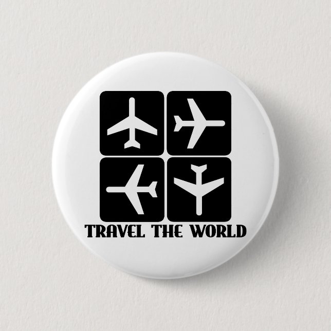 Travel the World 2 Inch Round Button (Front)