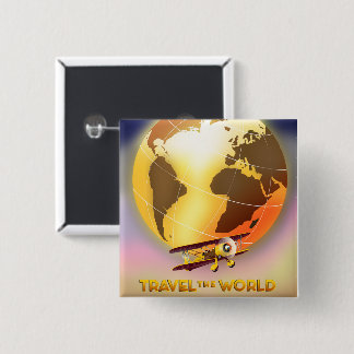 Travel the World 2 Inch Square Button