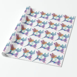 Travel the world Architecture pattern Wrapping Paper