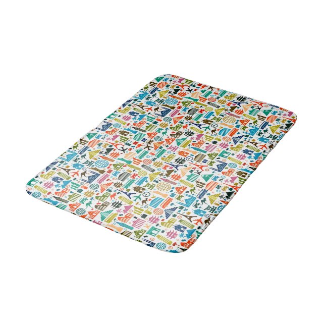 Travel the world bath mat (Angled)