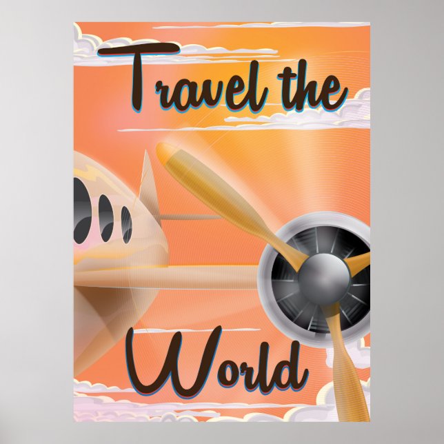 Travel the World Classic airplane poster (Front)