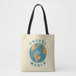 Travel the world Earth Vacation Map Vintage Globe Tote Bag