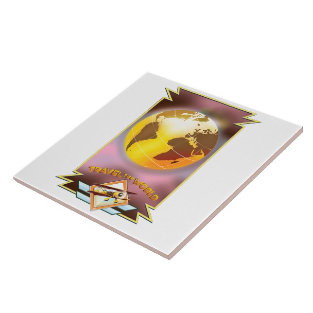 Travel the World Golden Globe Tile (Side)