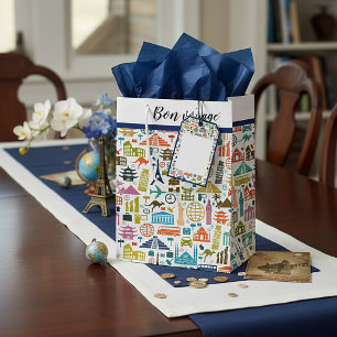 Travel the world medium gift bag