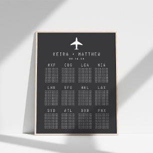 Travel Theme Airport Code Wedding Seating Chart