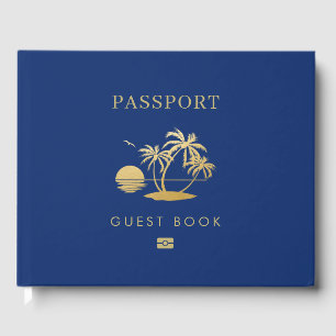 Travel Theme Beach Wedding Passport Photo Page Guest Book