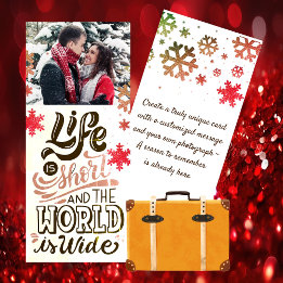 Travel Theme Christmas Holiday Photo Card