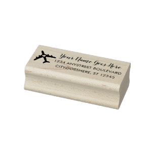 Travel Theme Destination Aviation Return Address Rubber Stamp