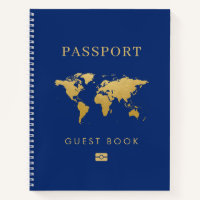 Travel Theme Destination Passport Guest Book