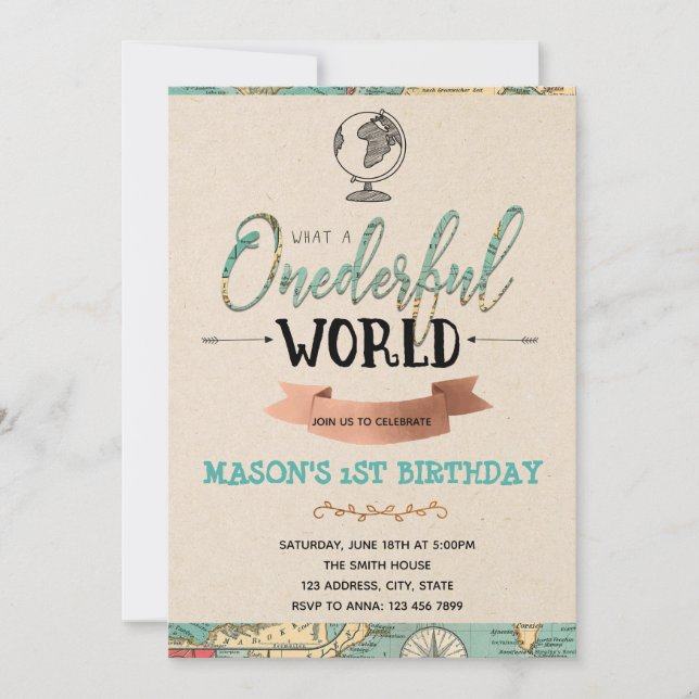 Travel theme party invitation (Front)