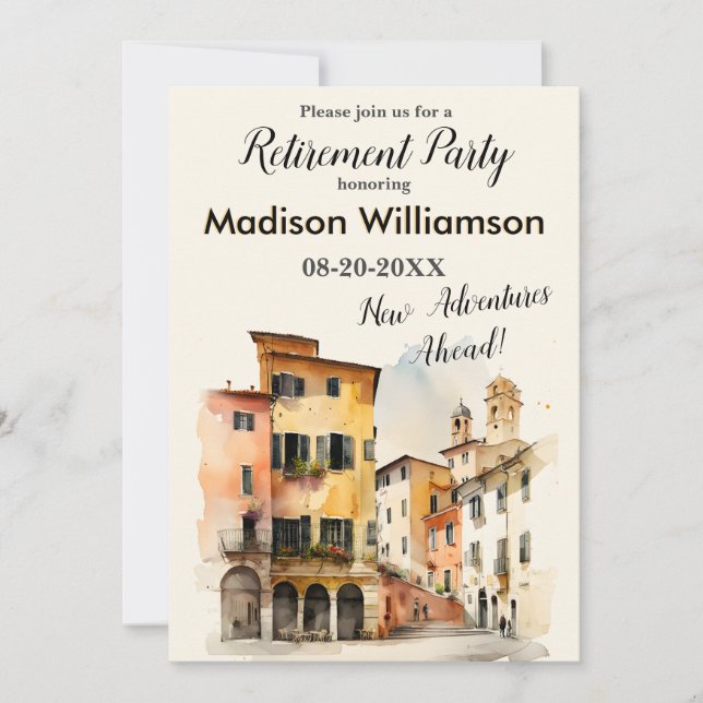 Travel Theme Retirement Party  Invitation (Front)