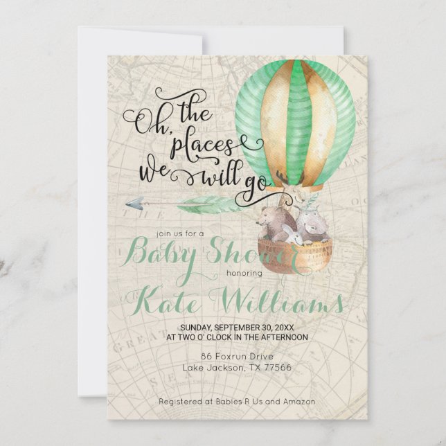 Travel Themed Baby Shower Invitation (Front)