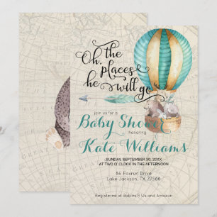 Travel Themed Baby Shower Invitation