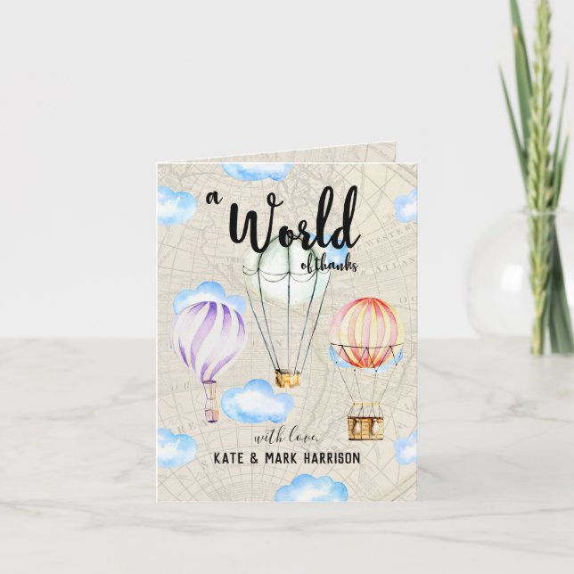 Travel Themed Baby Shower | Thank You Note (Front)