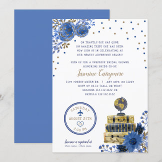 Travel themed bridal shower invitation
