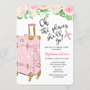 Travel Themed Farewell Going Away Party Invitation