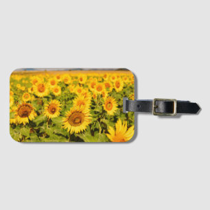 Travel Themed Gift with Sunflower Photo Luggage Tag