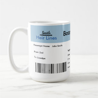 Travel-themed Pregnancy Announcement Plane Ticket Coffee Mug