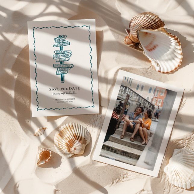 Travel-Themed Wedding | Destination Wedding Save The Date (Creator Uploaded)