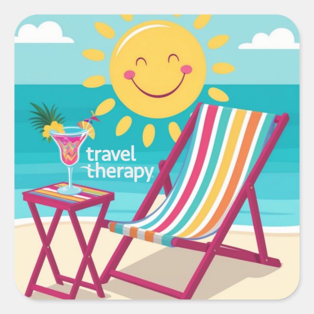 Travel Therapy Travel Sticker Vacation Escape  (Front)
