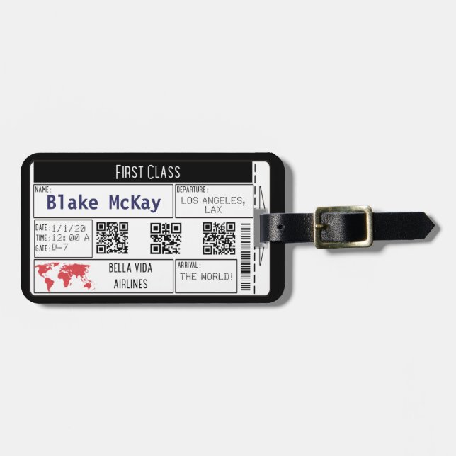 Travel Ticket : Luggage Tag (Front Horizontal)