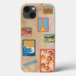 Travel tickets stamps iPhone 13 case