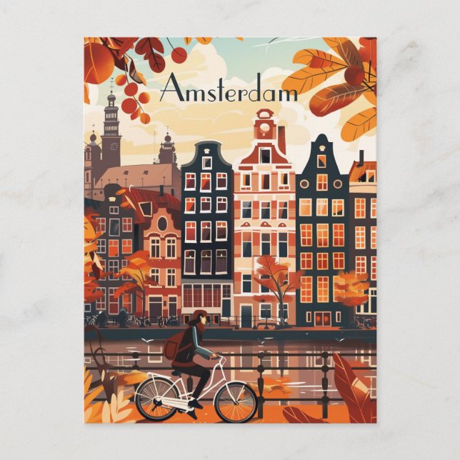 Travel to Amsterdam Postcard (Front)