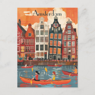 Travel to Amsterdam Postcard
