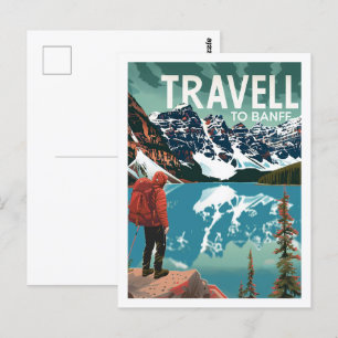 Travel to Banff Canada Vintage Famous Travel Place Postcard