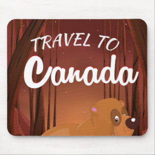Travel to Canada Cartoon poster Mouse Pad