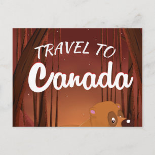 Travel to Canada Cartoon poster Postcard