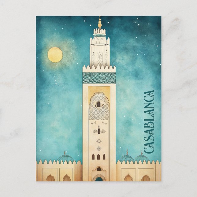 Travel to Casablanca Morocco Postcard (Front)