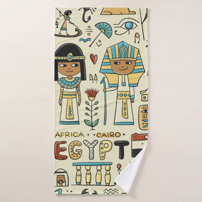Travel to Egypt. Seamless pattern Bath Towel (Bath Towel)