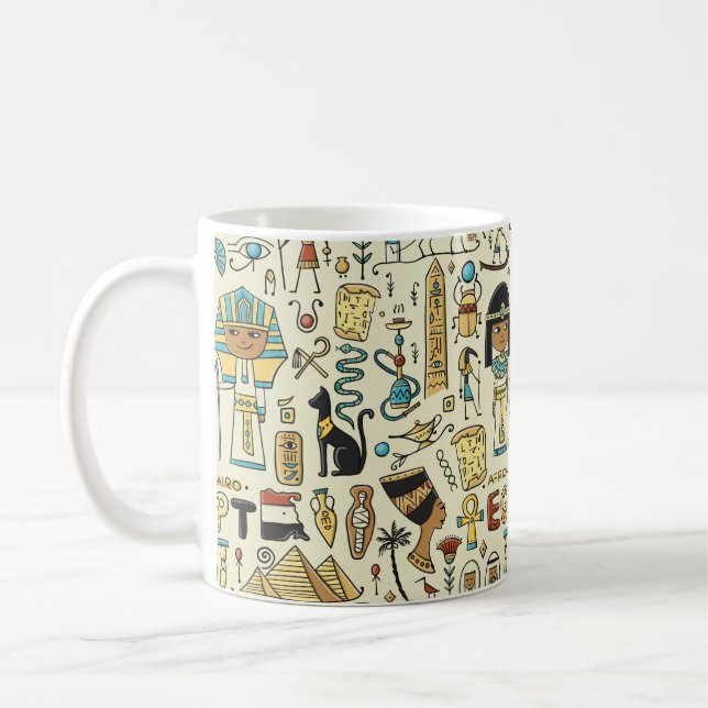 Travel to Egypt. Seamless pattern Coffee Mug (Left)