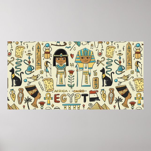Travel to Egypt. Seamless pattern Poster (Front)