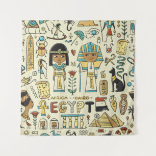 Travel to Egypt. Seamless pattern Tapestry