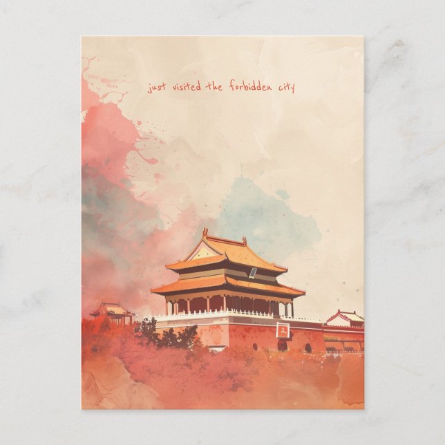 Travel to Forbidden City Postcard (Front)