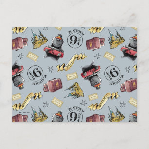 Travel To HOGWARTS™ Pattern Postcard