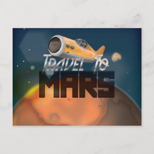Travel To Mars Postcard