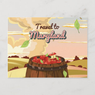 Travel To Maryland travel poster Postcard