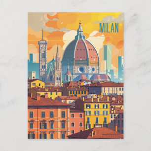 Travel to Milan Postcard
