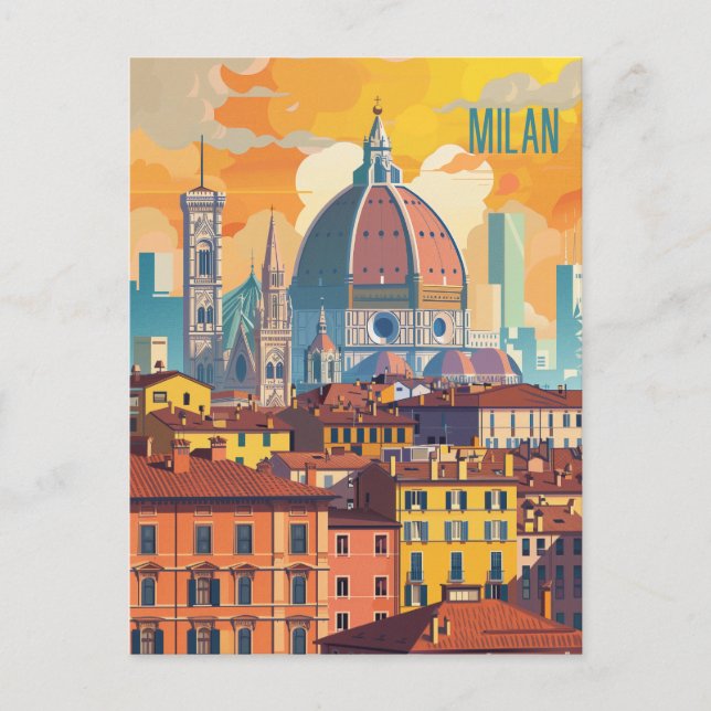 Travel to Milan Postcard (Front)