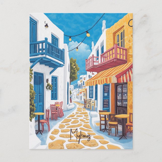 Travel to Mykonos Greece Postcard (Front)