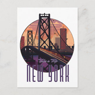 Travel To New York Announcement Postcard