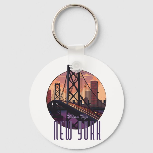 Travel To New York Keychain (Front)